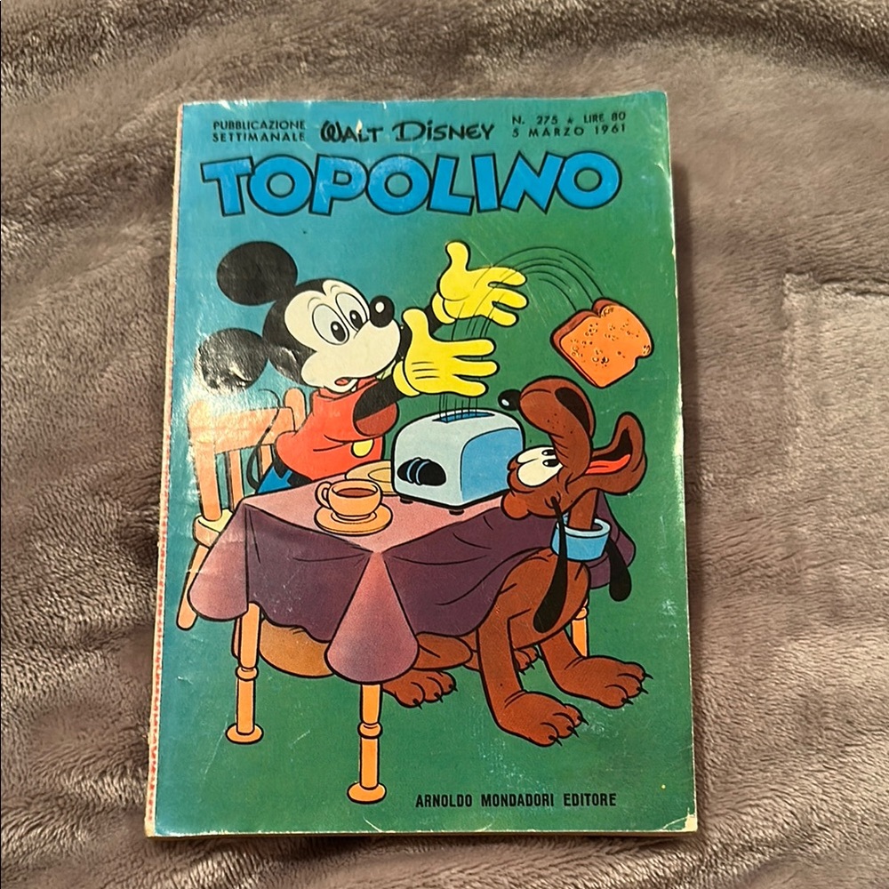 Rare 1961 Topolino Comic Book with Mickey Mouse and Pluto